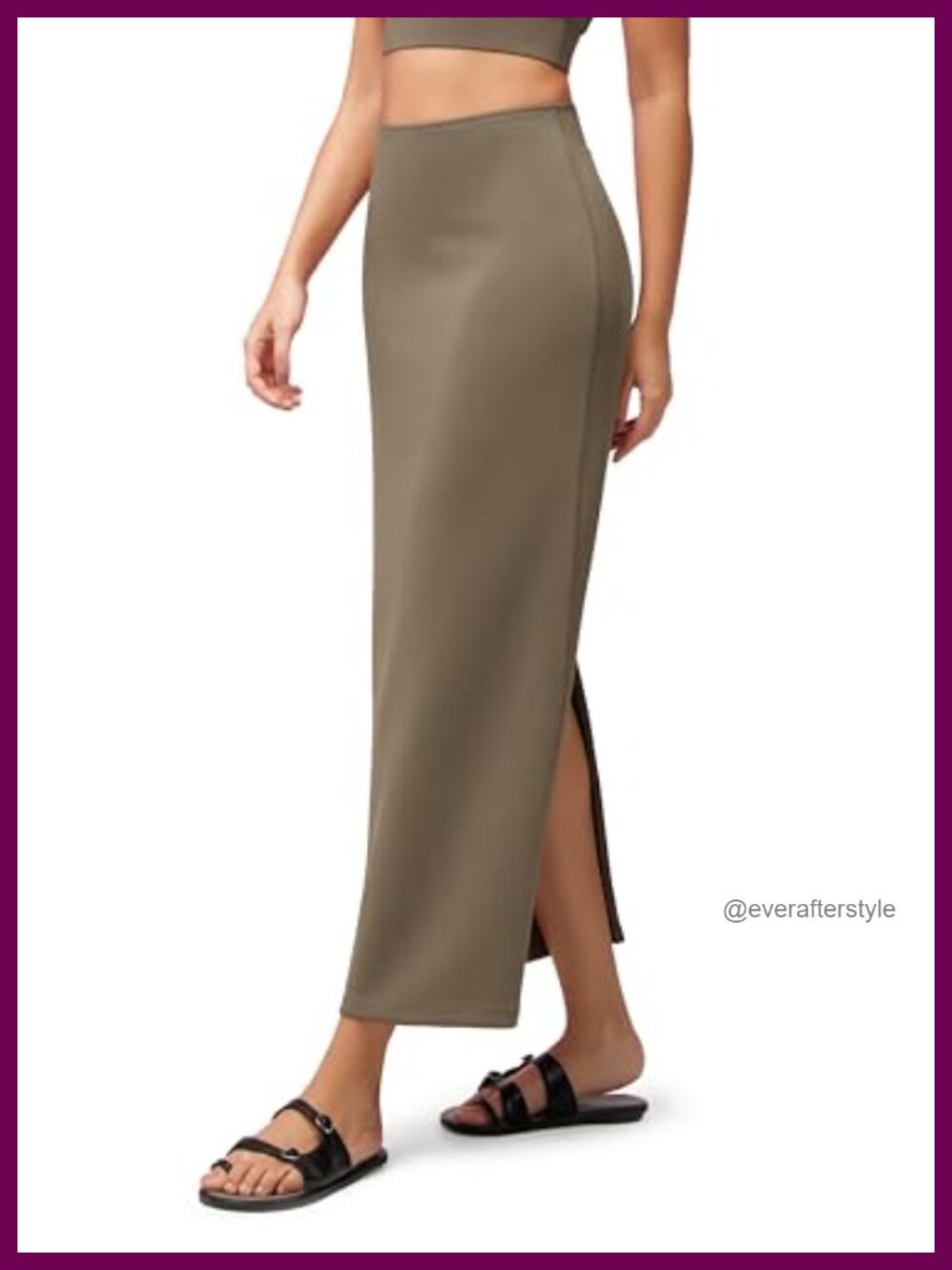 Modal Soft Maxi Skirt High Waist Back Slit Long Pencil Skirt